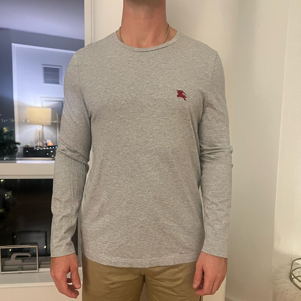 Burberry men's grey long sleeve